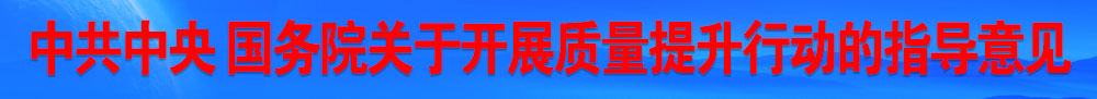 中共中央 国务院关于开展质量提升行动的指导意见